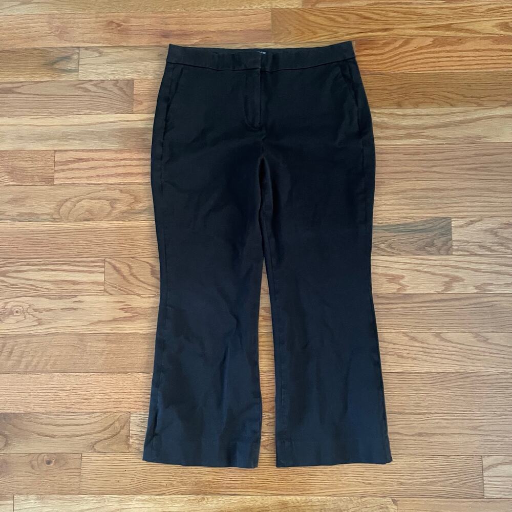 J.Crew Factory Kelsey Flare Crop Pants Black Womens 12 Tall 12T BK379 Casual